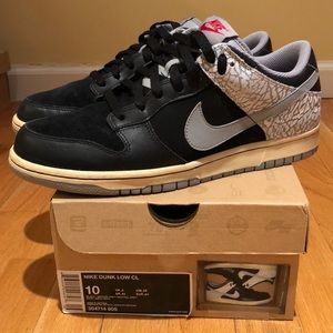 Nike Dunk Low CL- Blck/Grey/Natural/Concrete Sz 10
